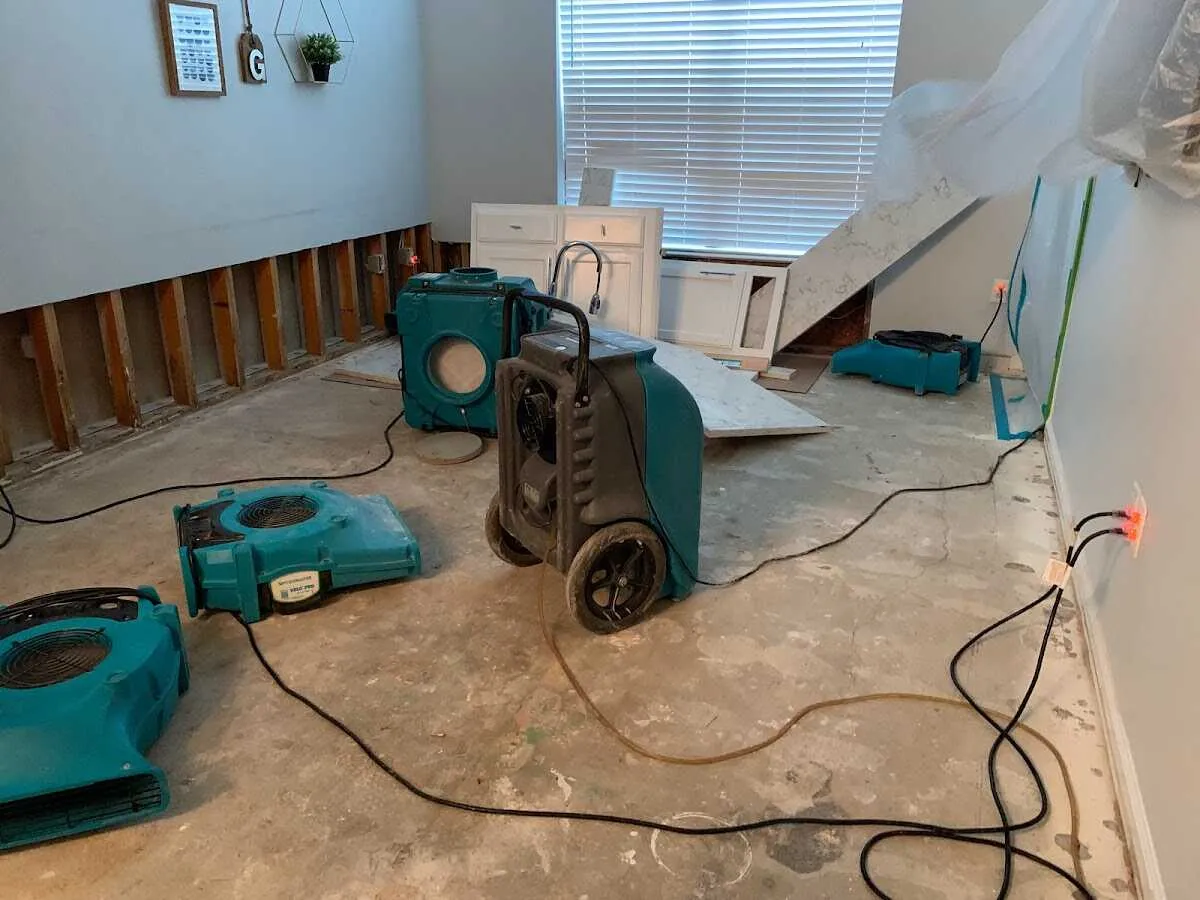 Dehumidifier in flood-cut room for Water Extraction & Removal in Barnhart